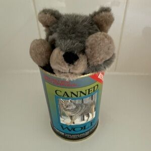 Vintage rare Gray and Brown Plush Wolf Toy